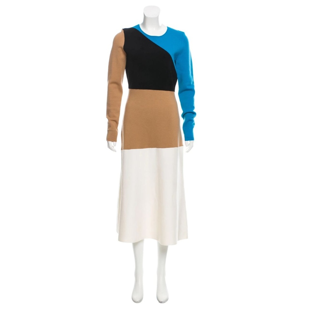 NWOT DVF Wool knit colorblock midi sweater dress M